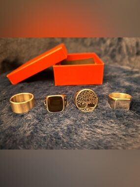 Men’s Ring Set Size 10 | Stainless Steel | 4-Piece Gift Set | Brand New
